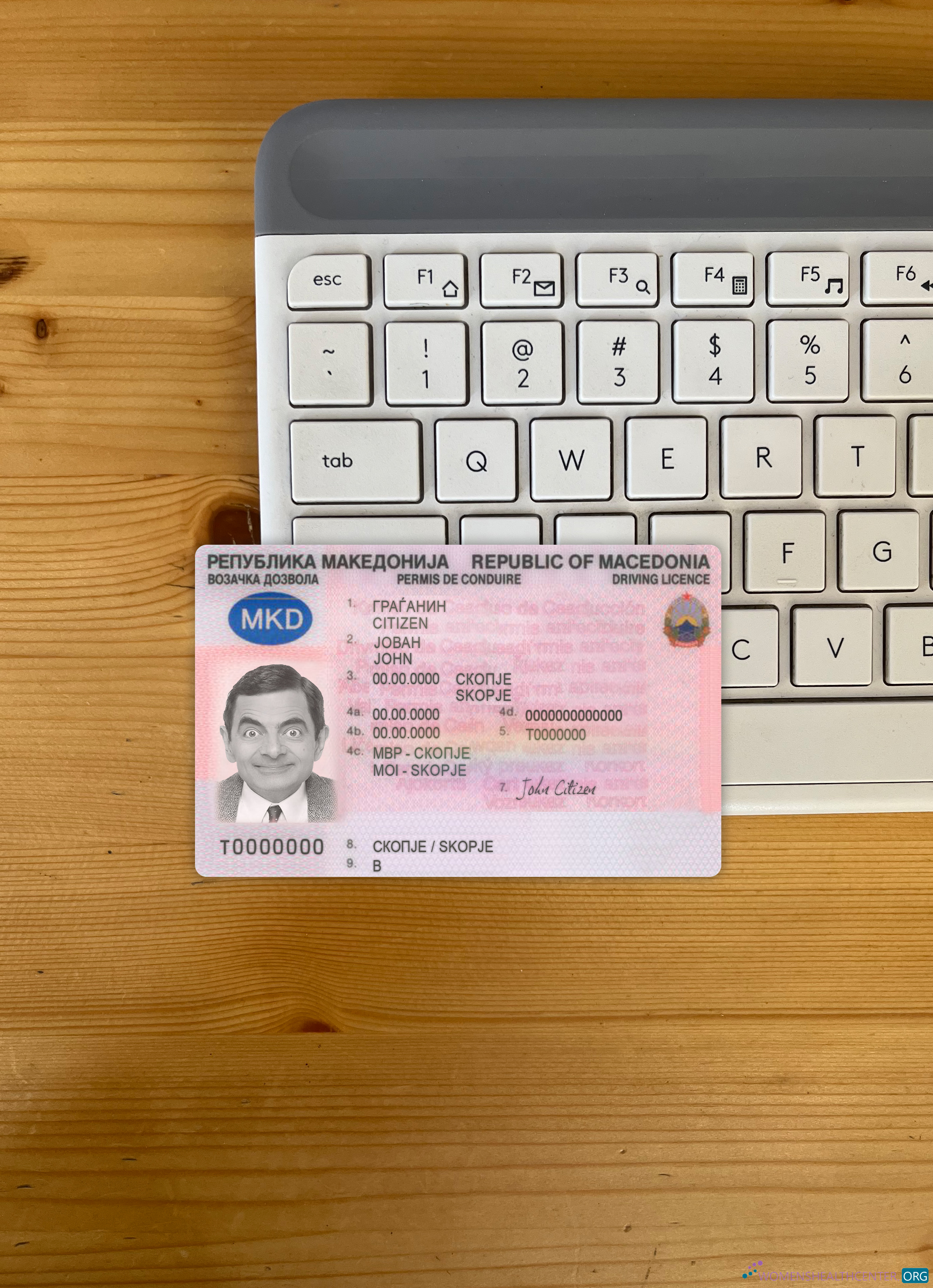 Реалистичный Скачать Macedonia Driving License Фотоэффект Лицевая Сторона Photoshop Шаблон