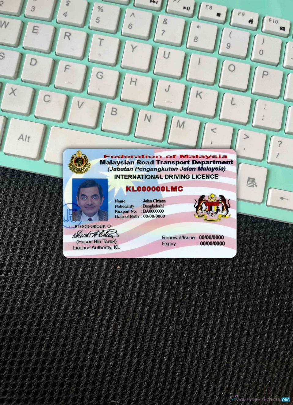 Профессиональный Скачать Малайзия Driving License Версия 2 Фотоэффект Лицевая Сторона Photoshop Шаблон