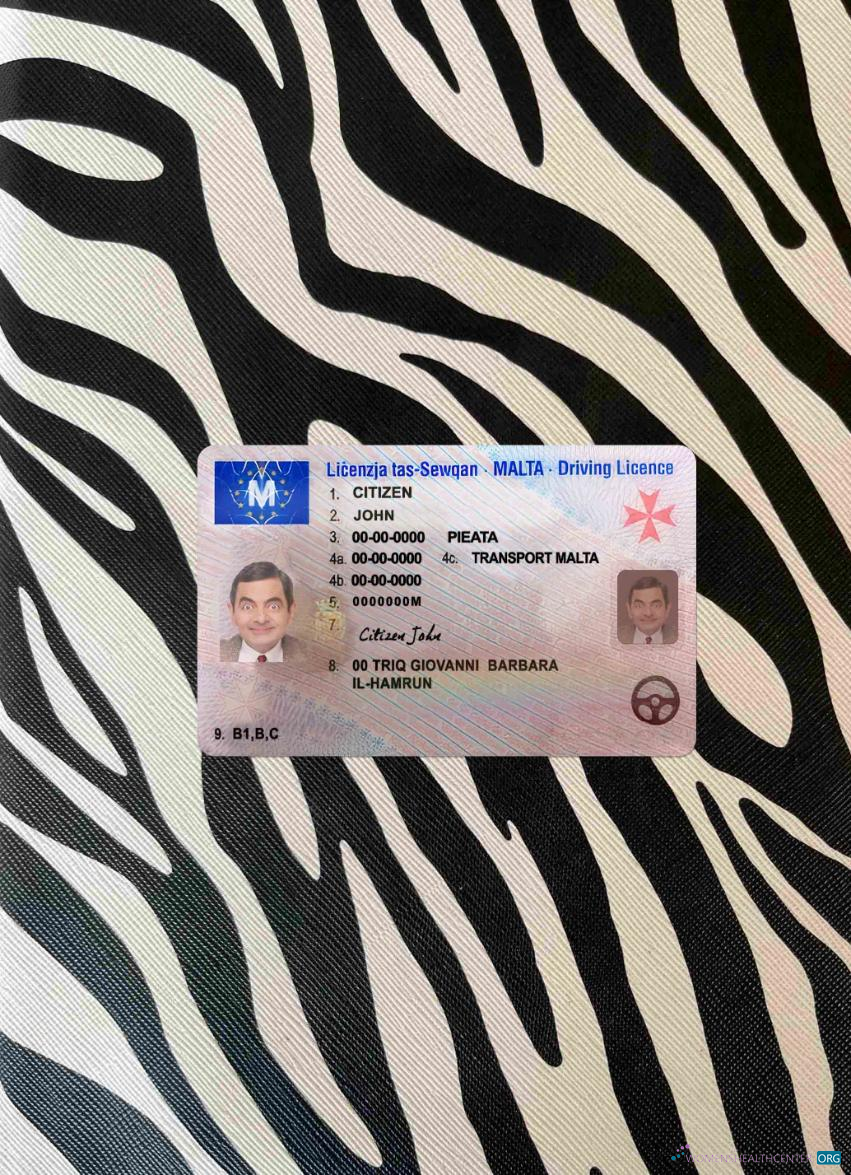 Профессиональный Скачать Мальта Driving License Фотоэффект Лицевая Сторона Photoshop Шаблон