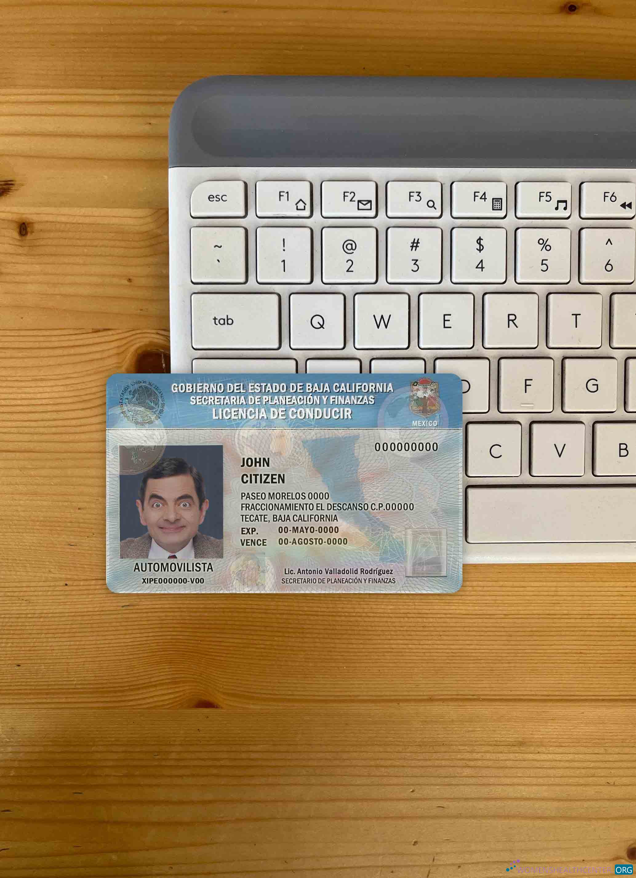 Реалистичный Скачать Мексика Baja California Driving License Фотоэффект Лицевая Сторона Photoshop Шаблон