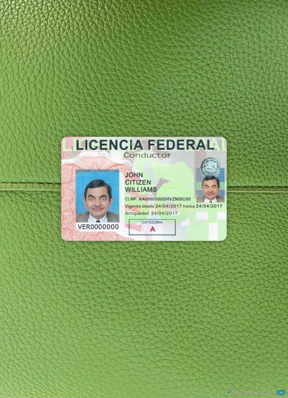 Качественный Скачать Мексика Driving License Фотоэффект Лицевая Сторона Photoshop Шаблон