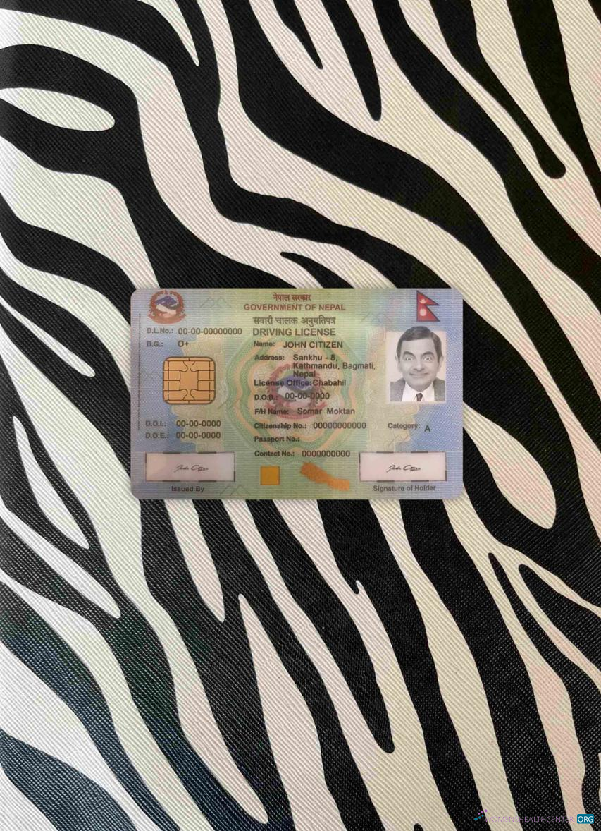 Качественный Скачать Непал Driving License Версия 2 Фотоэффект Лицевая Сторона Photoshop Шаблон