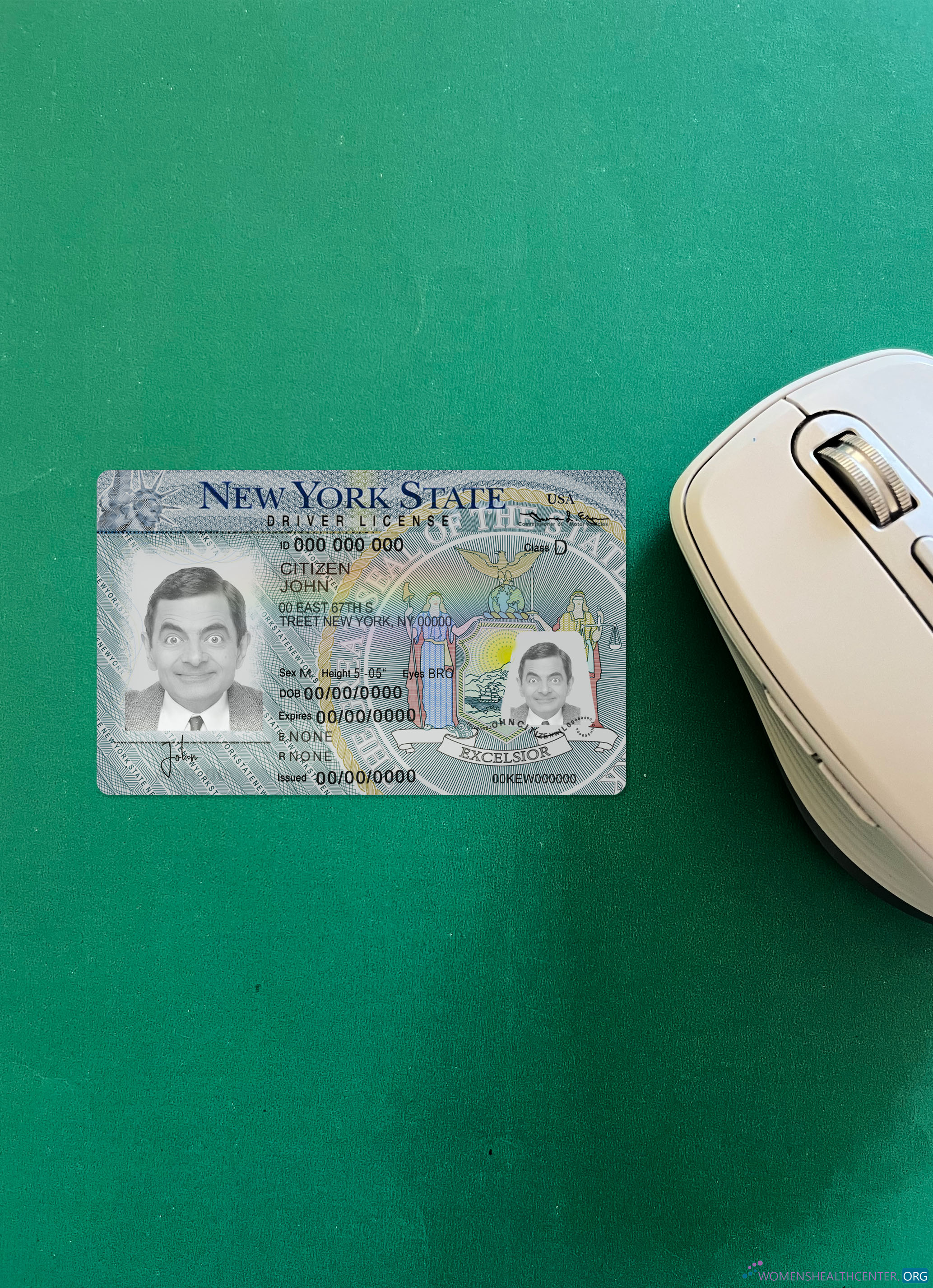 Реалистичный Скачать Новый York Driving License Версия 2 Фотоэффект Лицевая Сторона Photoshop Шаблон