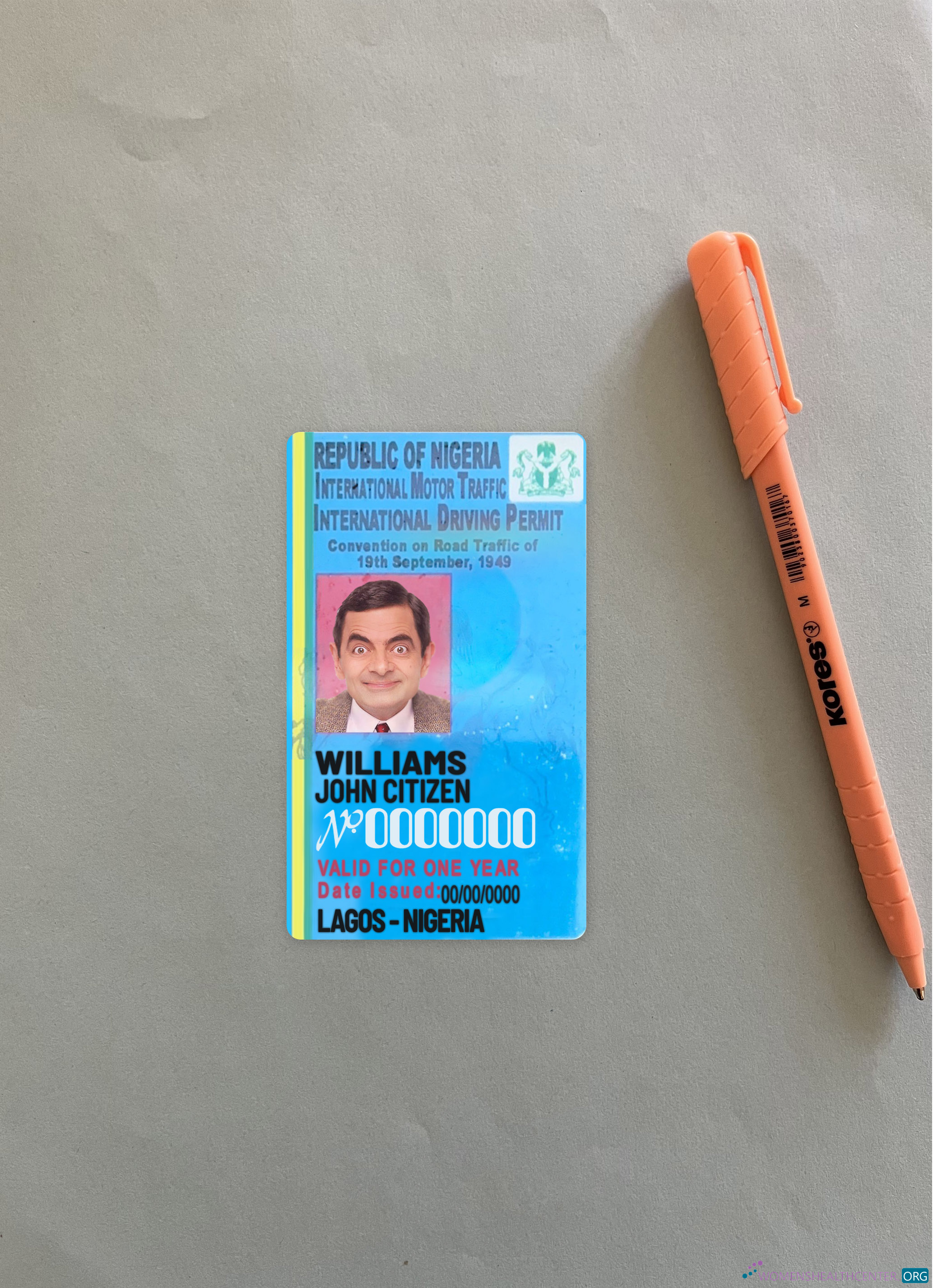 Премиум Скачать Нигерия Международный Driving License Фотоэффект Лицевая Сторона Photoshop Шаблон