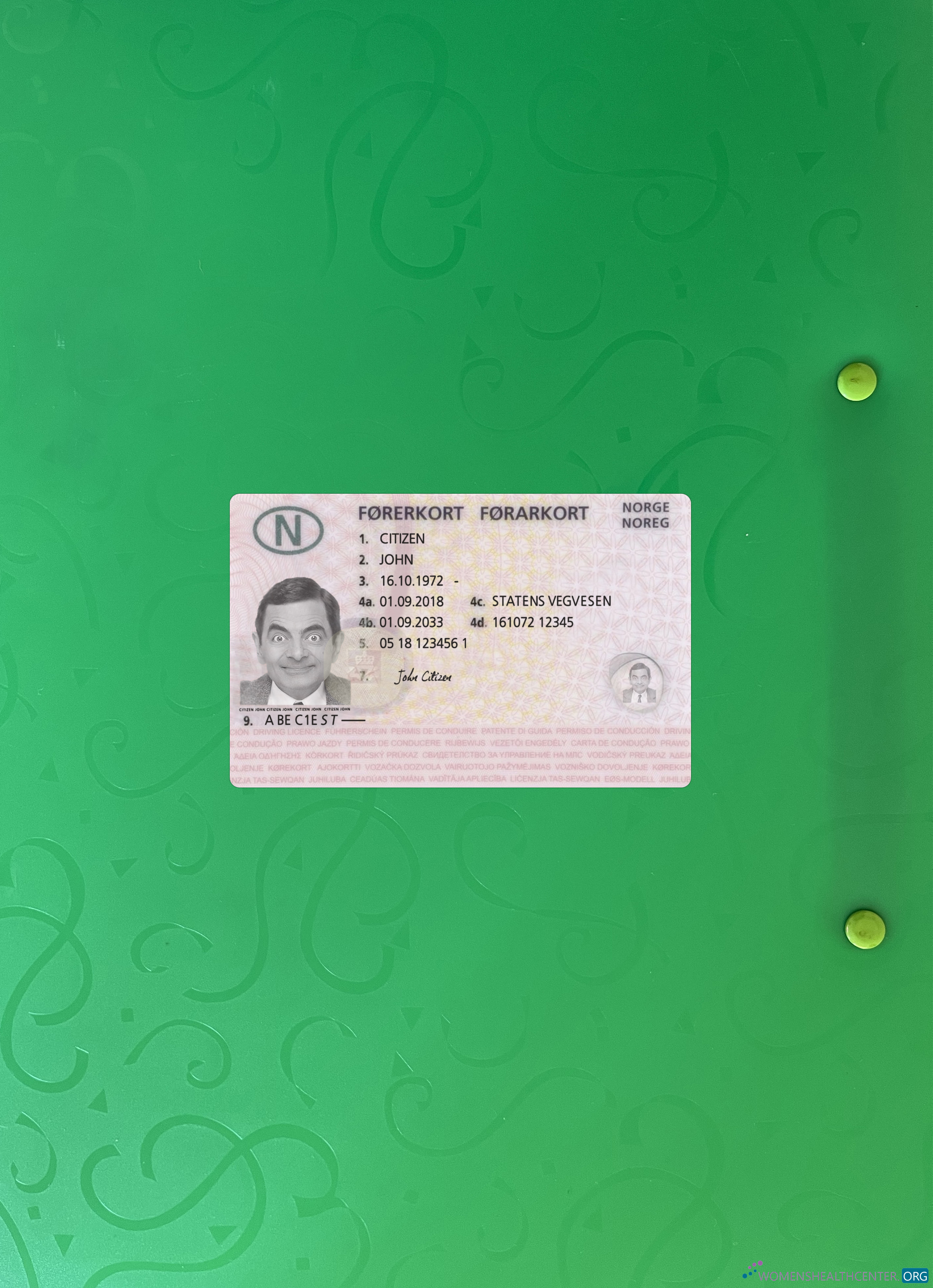 Редактируемый Скачать Норвегия Driving License 2018 Настоящее Время Фотоэффект Лицевая Сторона Photoshop Шаблон