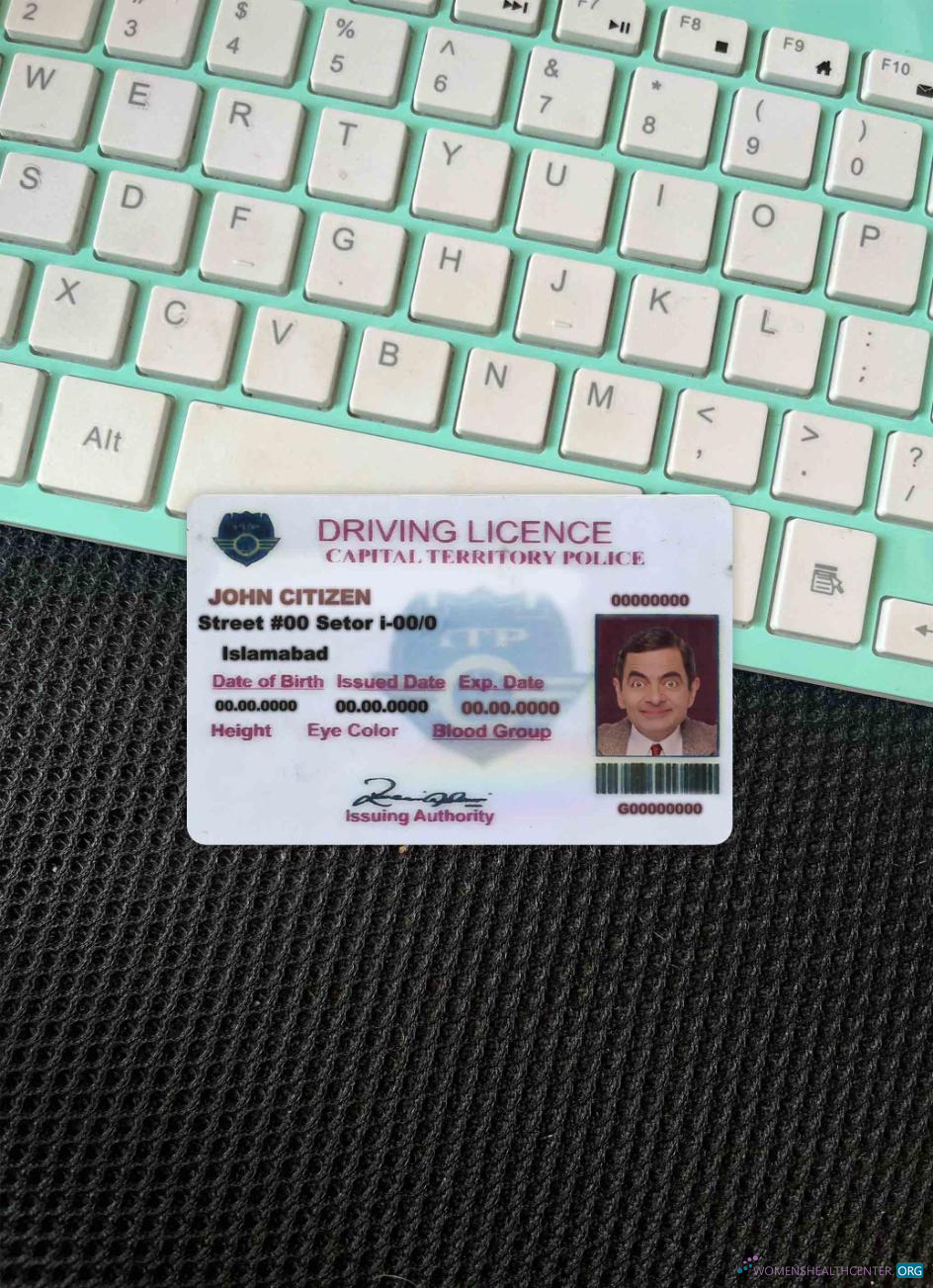 Премиум Скачать Пакистан (Islamabad) Driving License Версия 2 Фотоэффект Лицевая Сторона Photoshop Шаблон