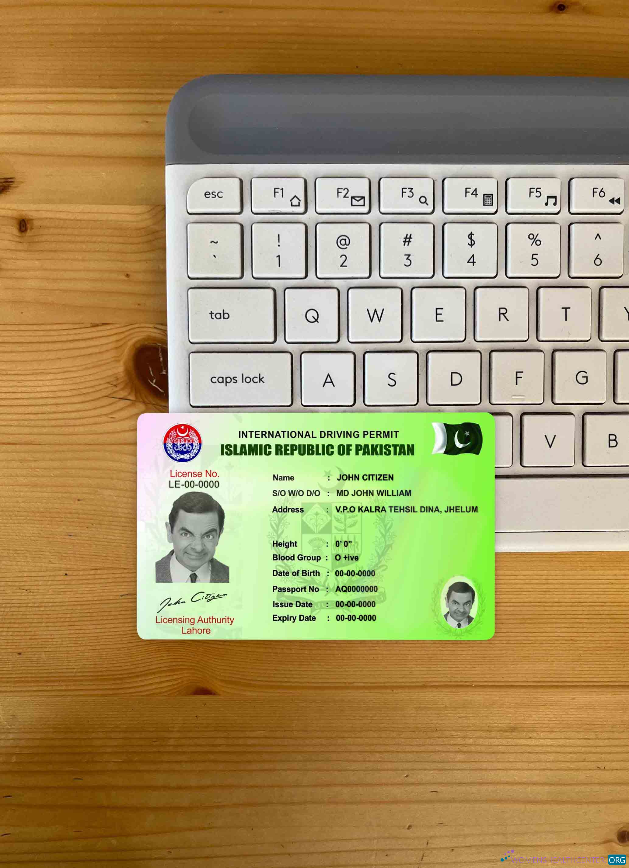 Профессиональный Скачать Пакистан Международный Driving Permit Фотоэффект Лицевая Сторона Photoshop Шаблон