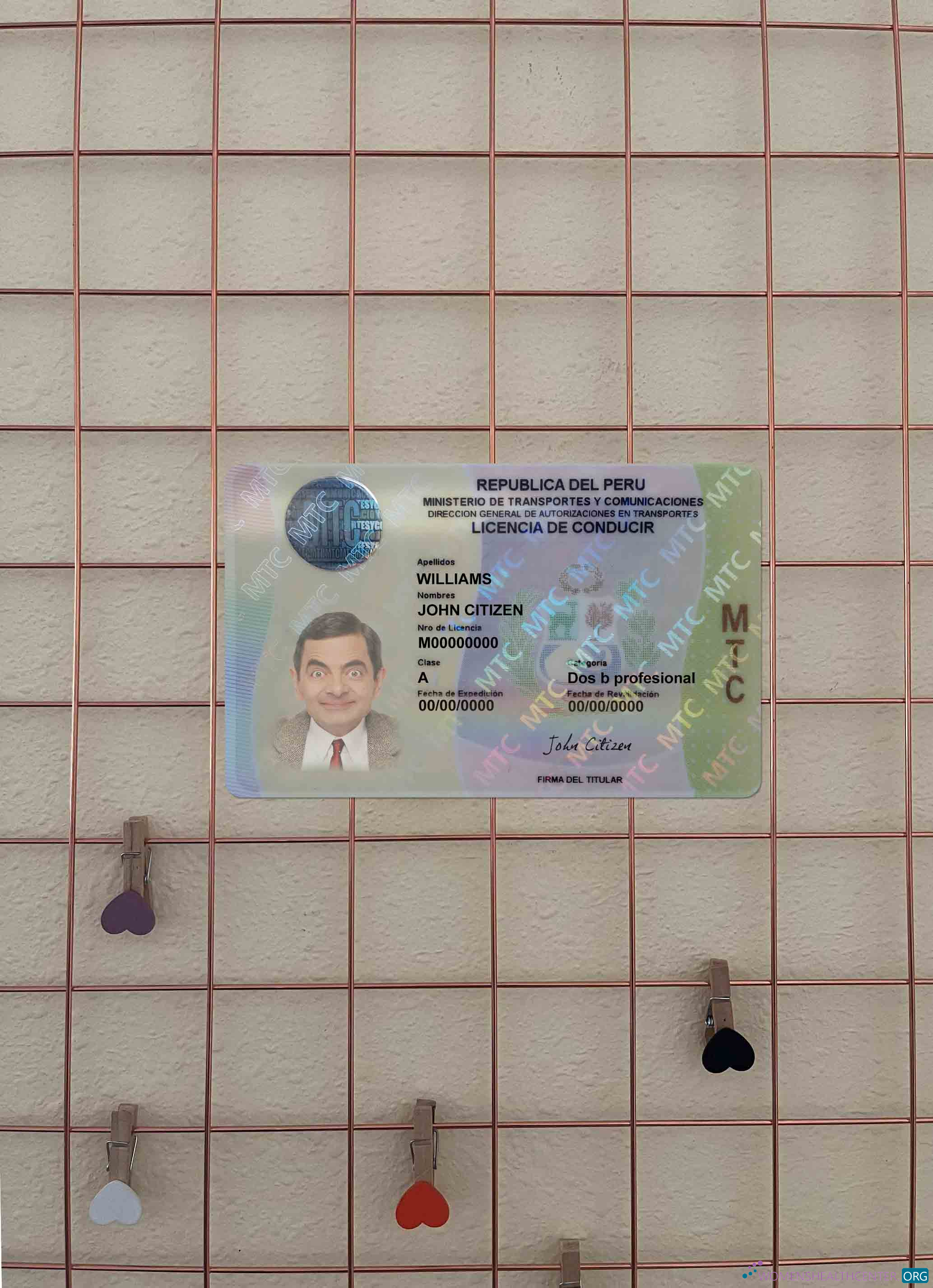 Профессиональный Скачать Перу Driving License Фотоэффект Лицевая Сторона Photoshop Шаблон