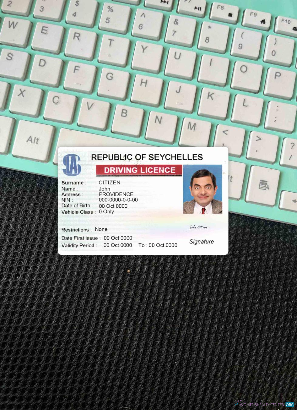 Реалистичный Скачать Сейшелы Driving License Фотоэффект Лицевая Сторона Photoshop Шаблон