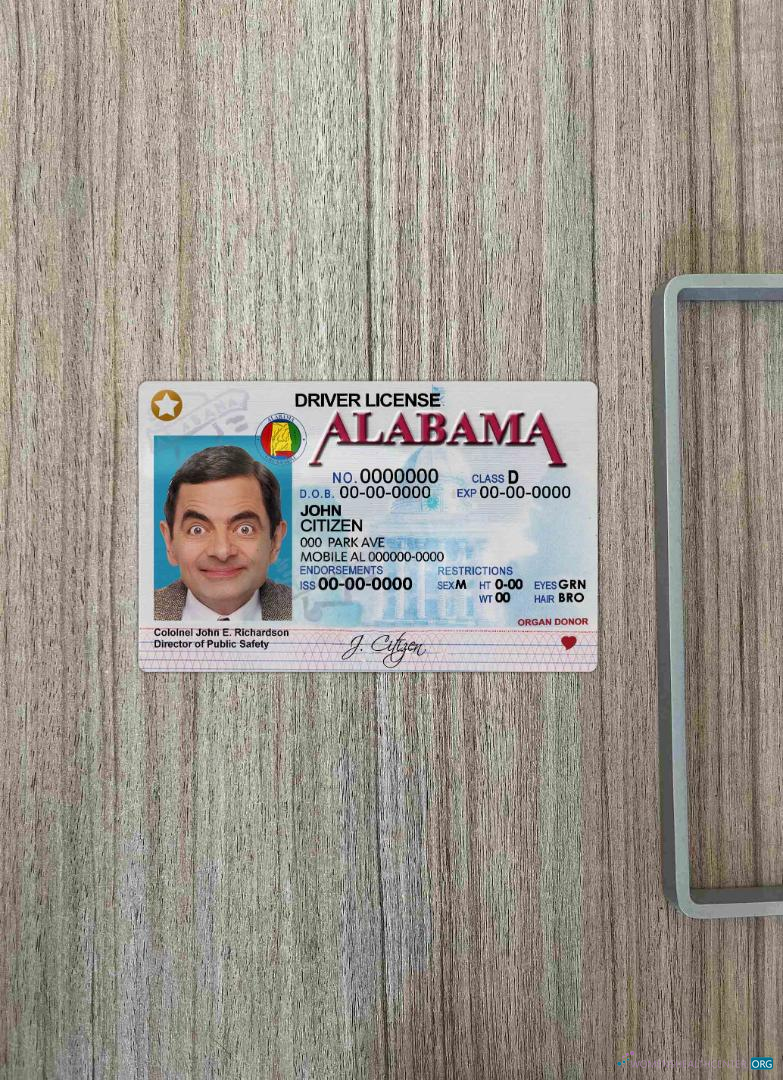 Качественный Скачать USA Alabama DL Фотоэффект Лицевая Сторона Photoshop Шаблон