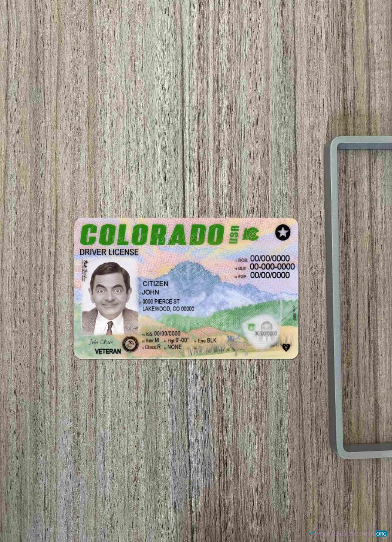 Премиум Скачать USA Colorado Driving License 2022 Настоящее Время Фотоэффект Лицевая Сторона Photoshop Шаблон