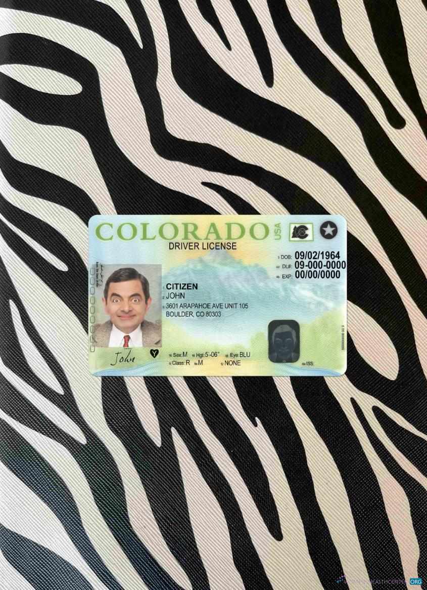 Качественный Скачать USA Colorado Driving License Версия 2 Фотоэффект Лицевая Сторона Photoshop Шаблон