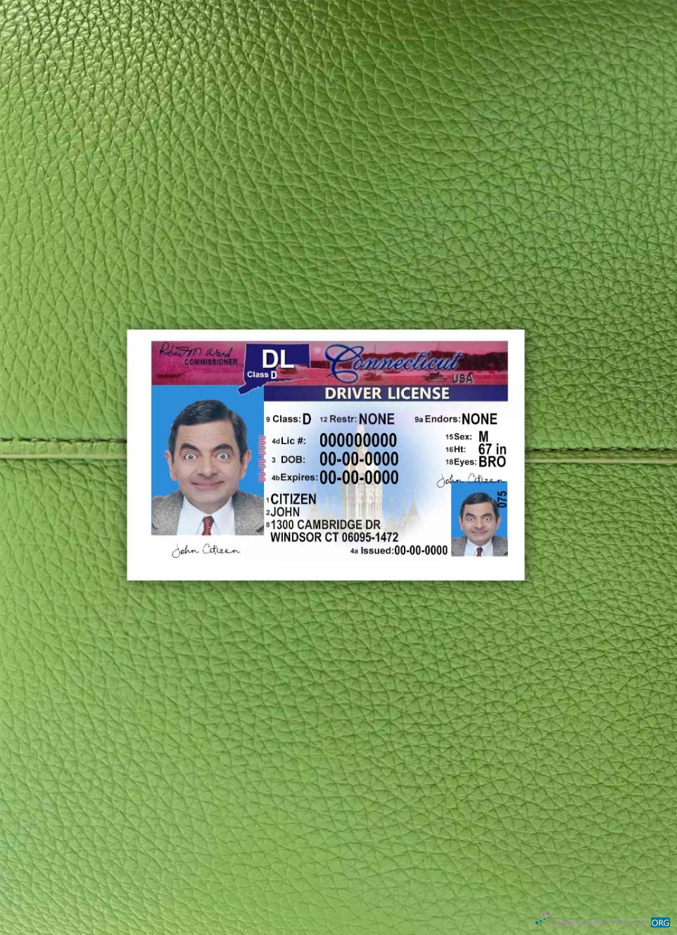 Качественный Скачать USA Connecticut Driving License Версия 2 Фотоэффект Лицевая Сторона Photoshop Шаблон