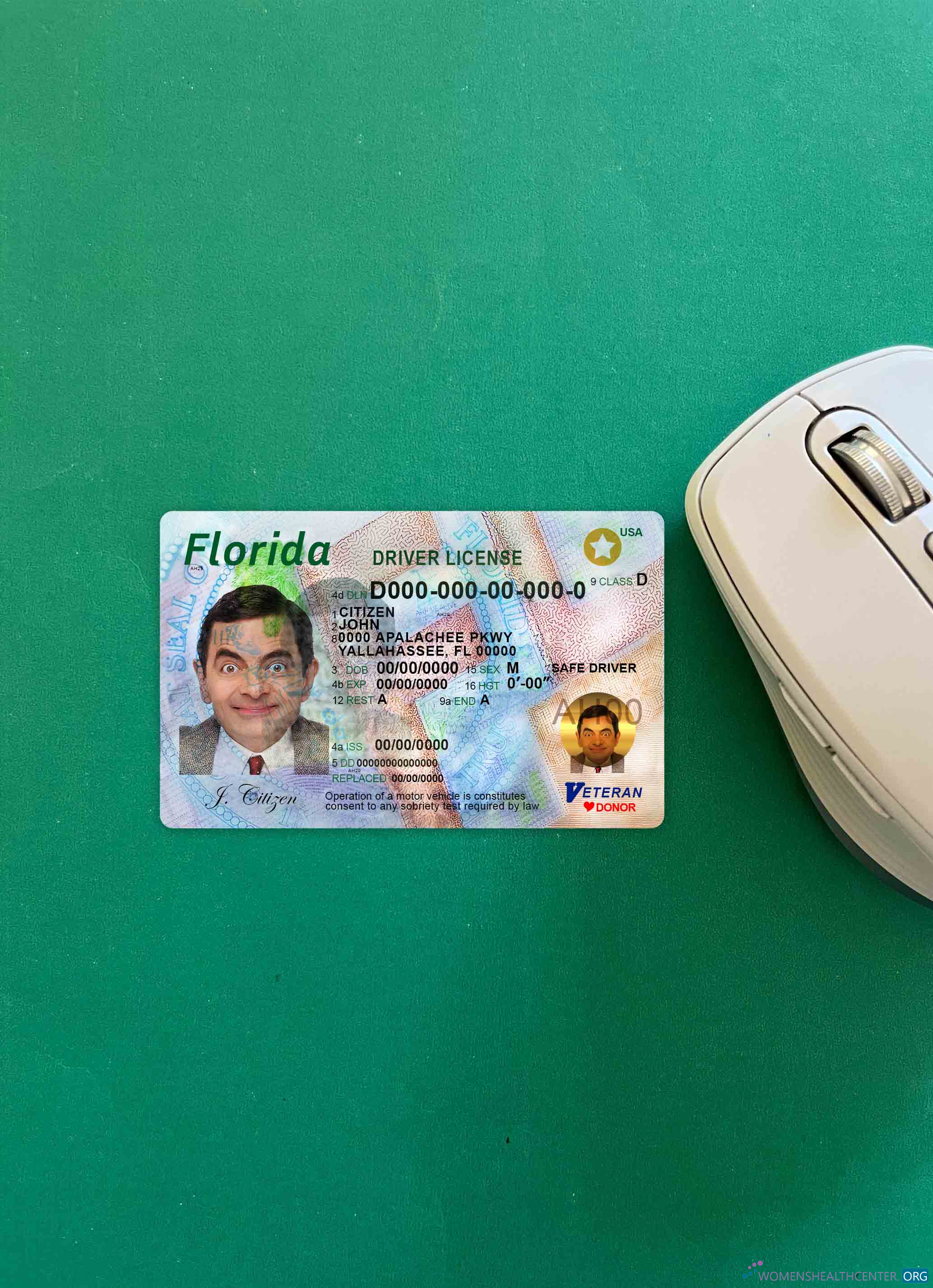 Качественный Скачать USA Florida DL Фотоэффект Лицевая Сторона Photoshop Шаблон