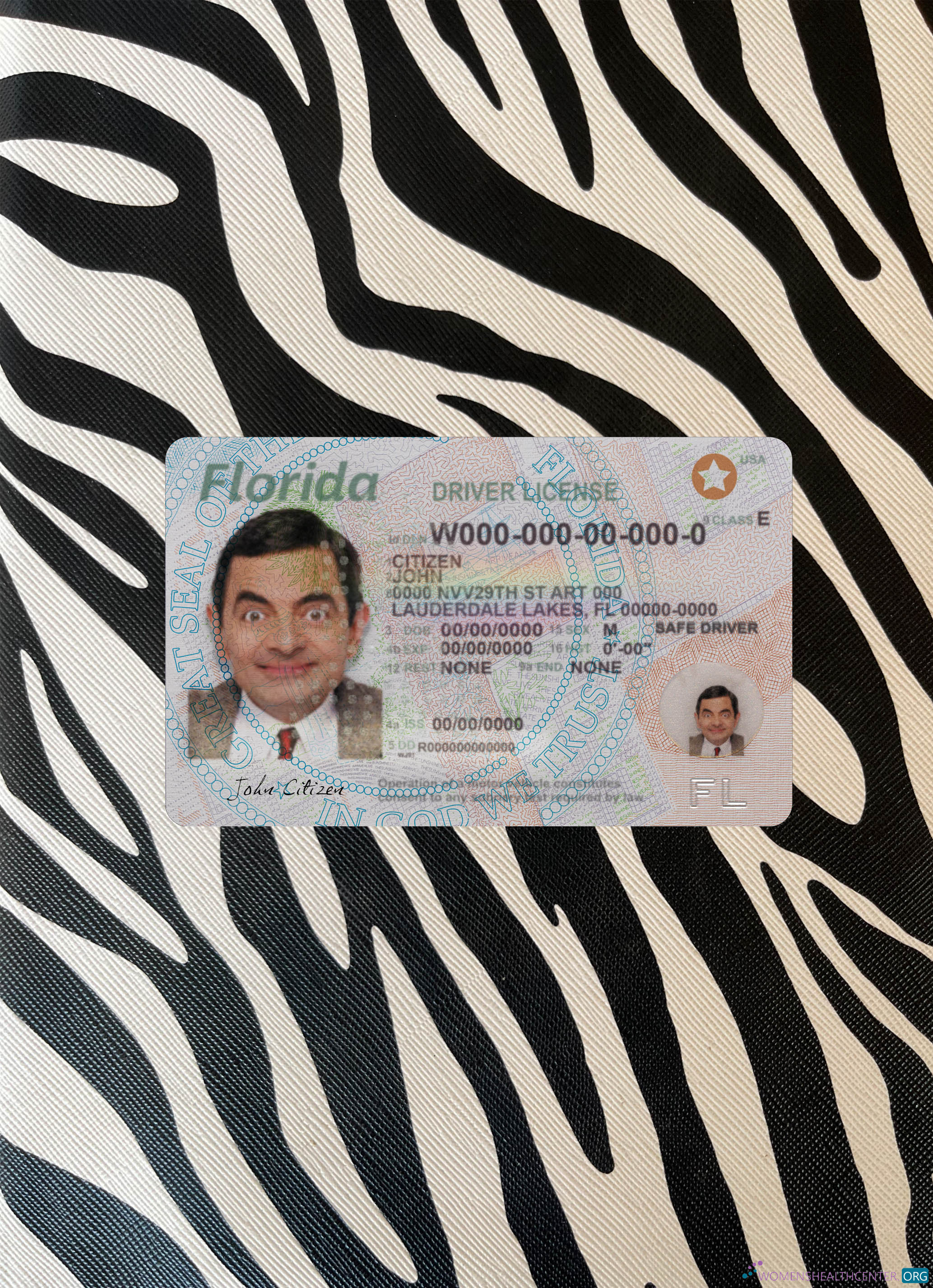 Премиум Скачать USA Florida Driving License 2018 Настоящее Время Фотоэффект Лицевая Сторона Photoshop Шаблон