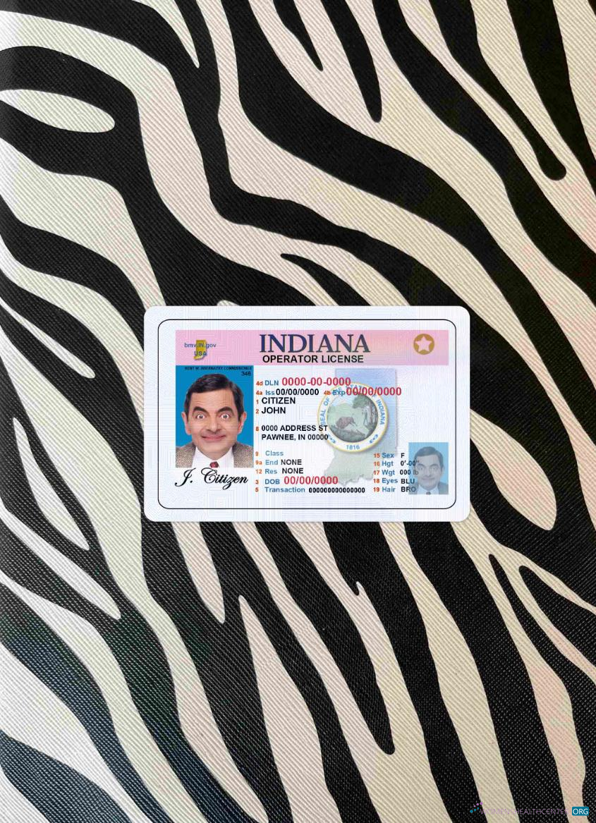 Премиум Скачать USA Indiana DL Фотоэффект Лицевая Сторона Photoshop Шаблон