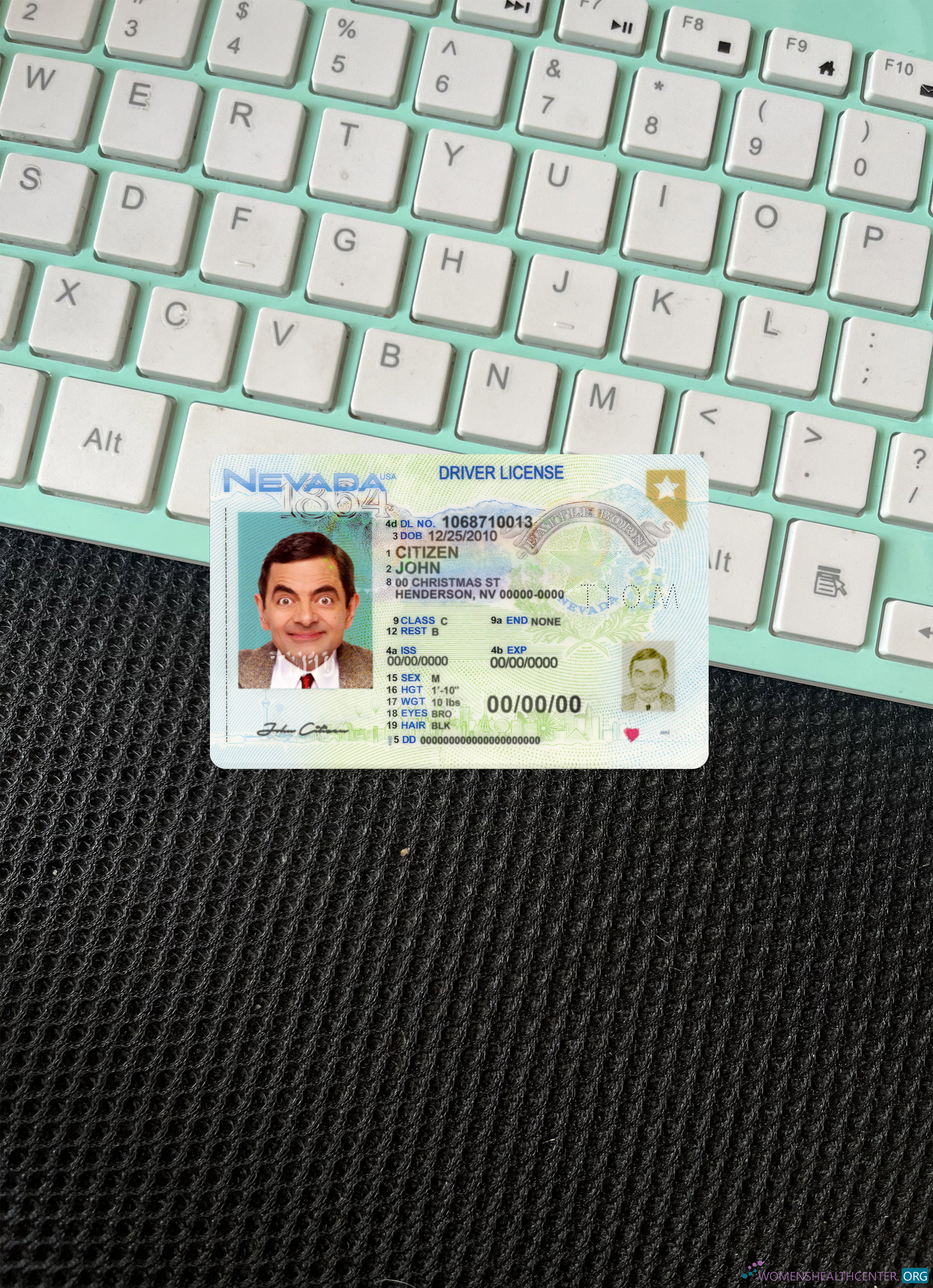 Профессиональный Скачать USA Nevada Driving License 2021 Настоящее Время Фотоэффект Лицевая Сторона Photoshop Шаблон