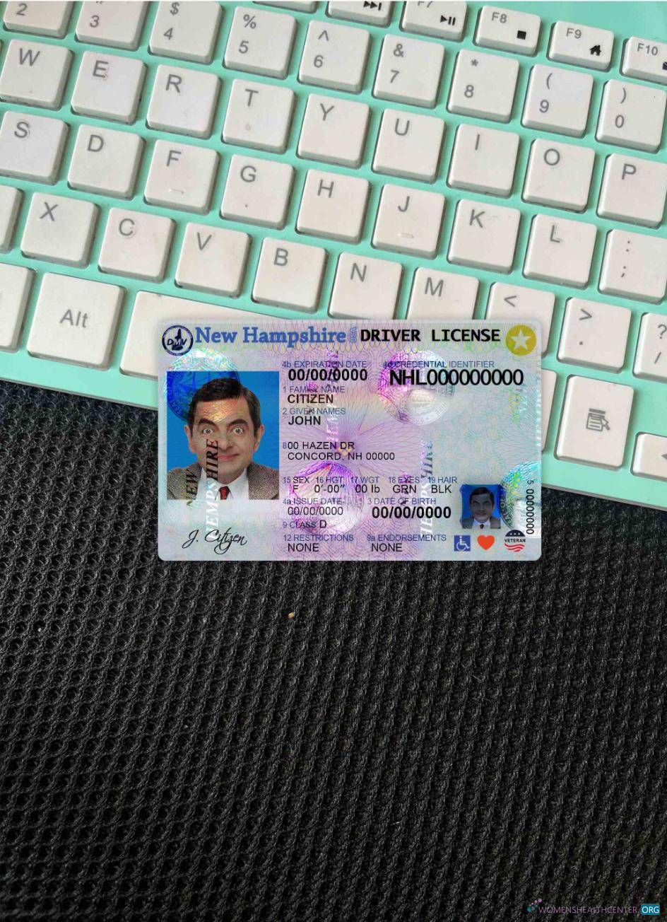 Реалистичный Скачать USA Новый Hampshire DL Фотоэффект Лицевая Сторона Photoshop Шаблон