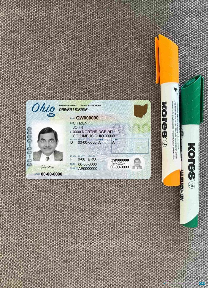 Редактируемый Скачать USA Ohio DL Фотоэффект Лицевая Сторона Photoshop Шаблон