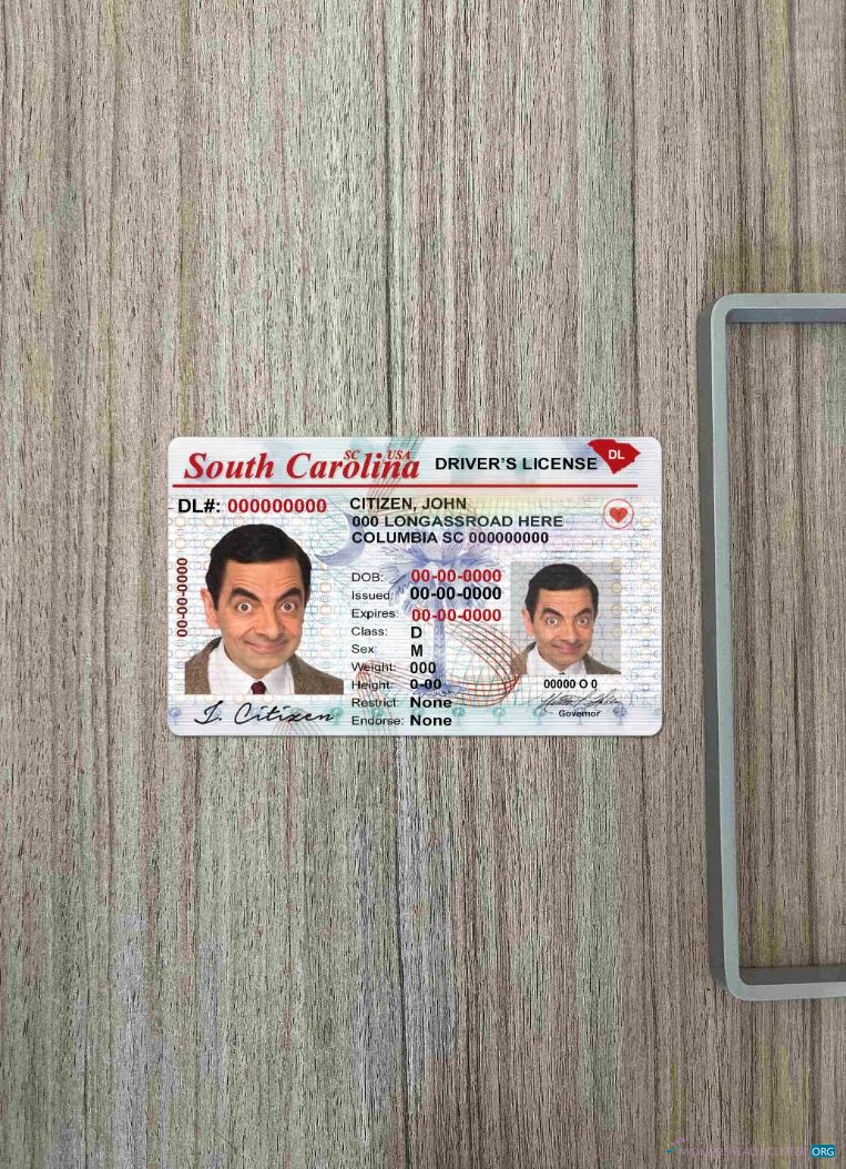 Профессиональный Скачать USA Южный Carolina DL Фотоэффект Лицевая Сторона Photoshop Шаблон