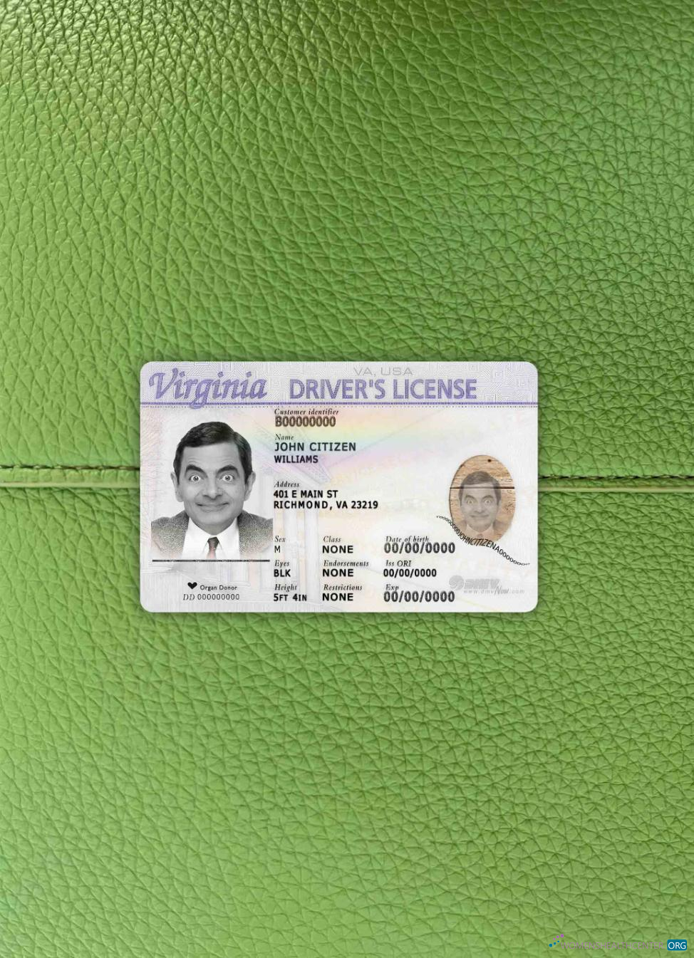 Премиум Скачать USA Virginia Driving Лицевая Сторона Фотоэффект Photoshop Шаблон