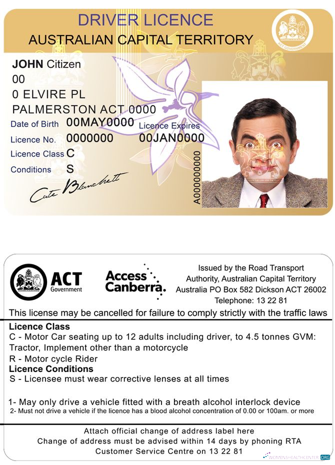 Télécharger Australie Capitale État Driving License maquette