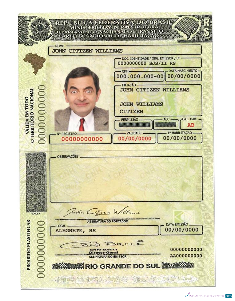 Télécharger Brésil(RioGrandedoSul)driving License maquette