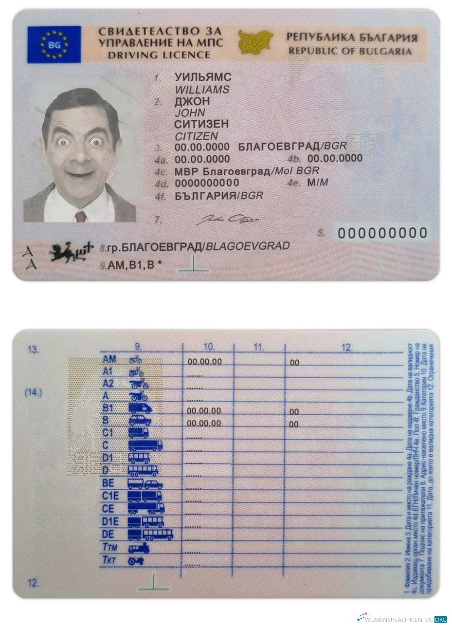 Télécharger Bulgarie Driving License (2010 – Présent) maquette