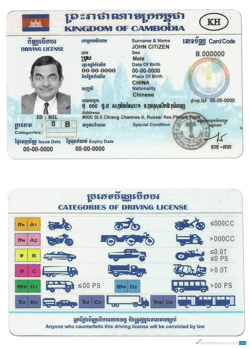 Télécharger Cambodge Driving License modèle