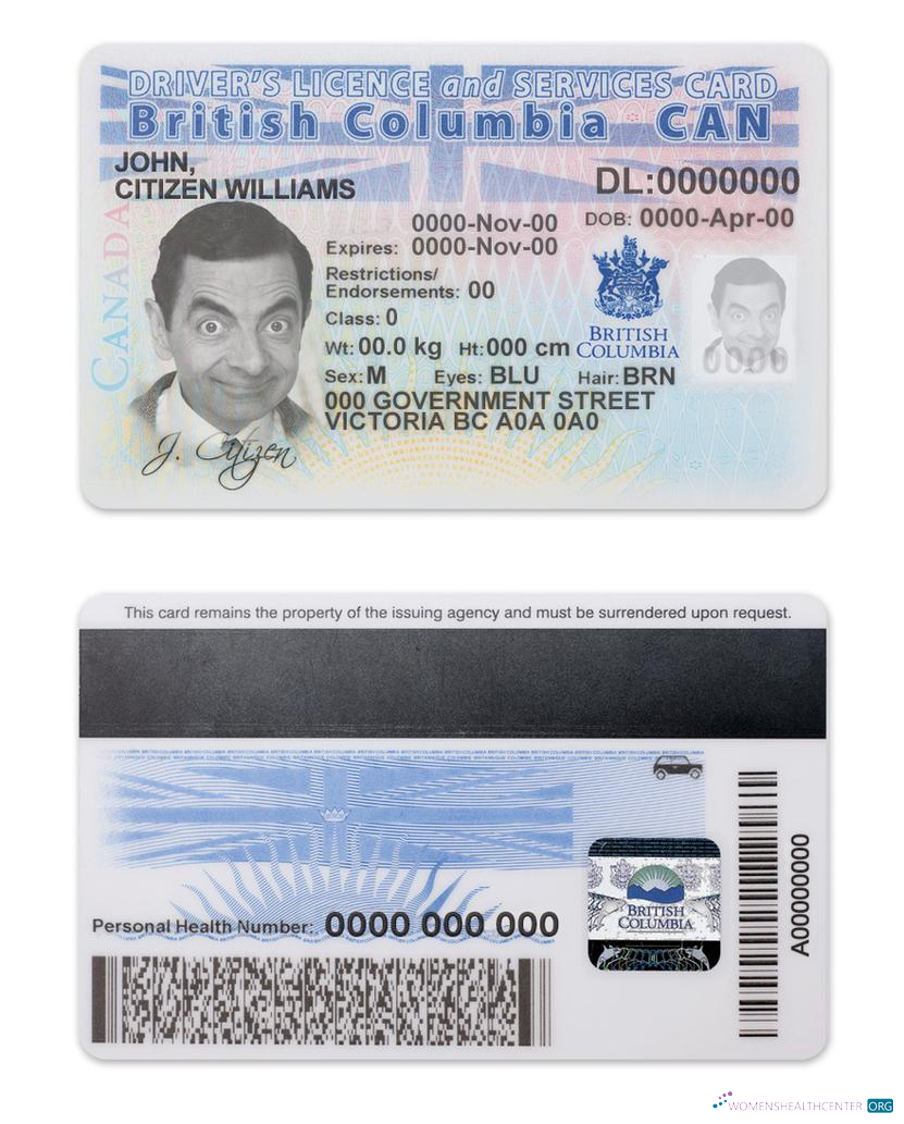 Télécharger Canada Province British Columbia Driving License design