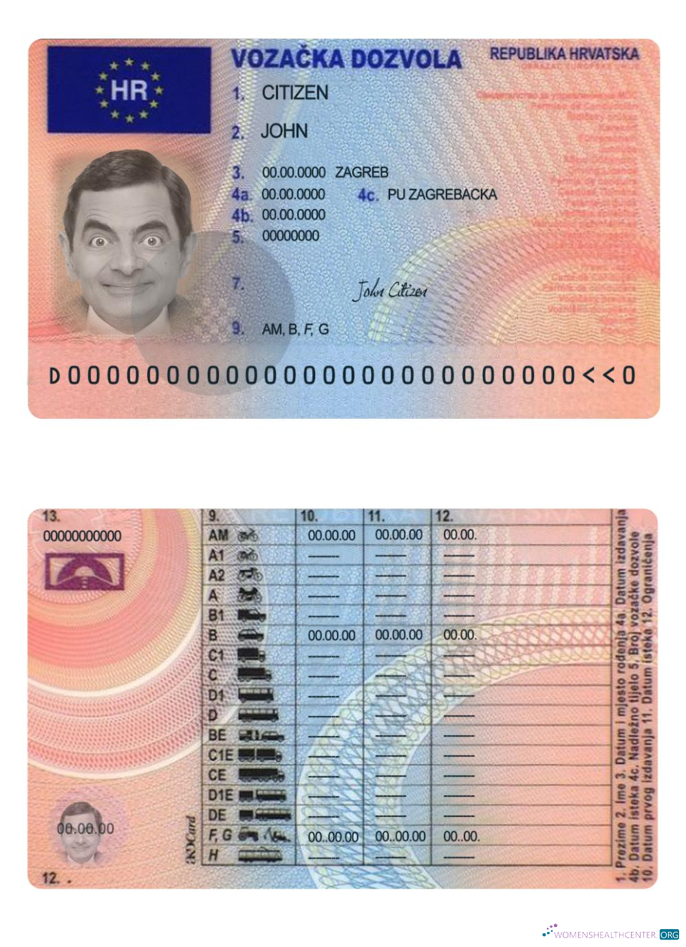 Télécharger Croatie Driving License Version 2 design