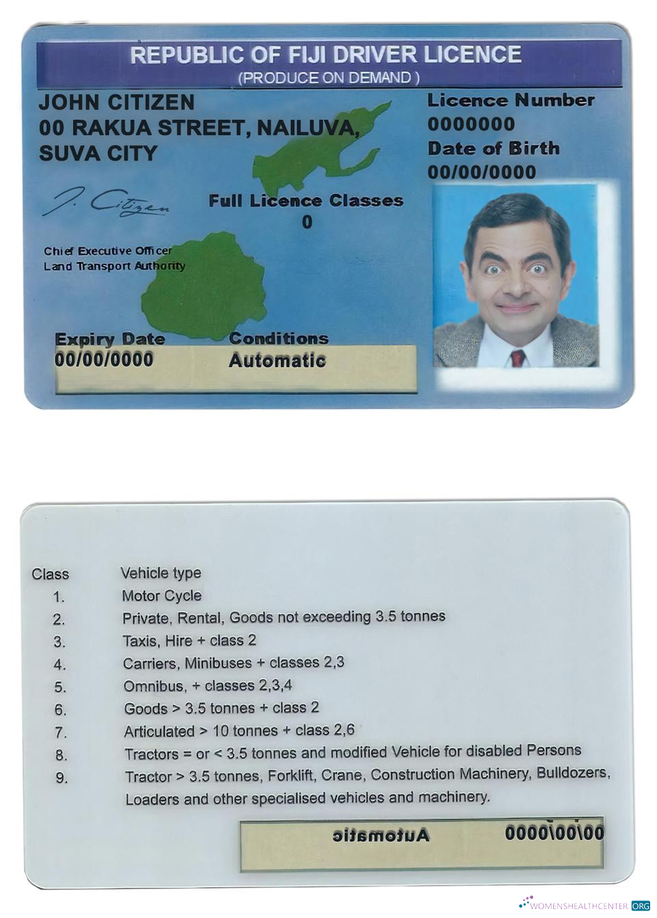 Télécharger Fiji Driving License maquette