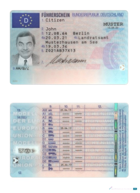 Télécharger Allemagne Driving License 2021 Présent maquette