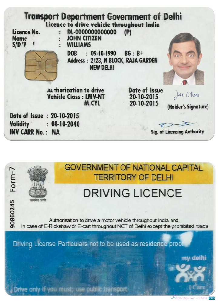 Télécharger Inde (Delhi) Driving License design
