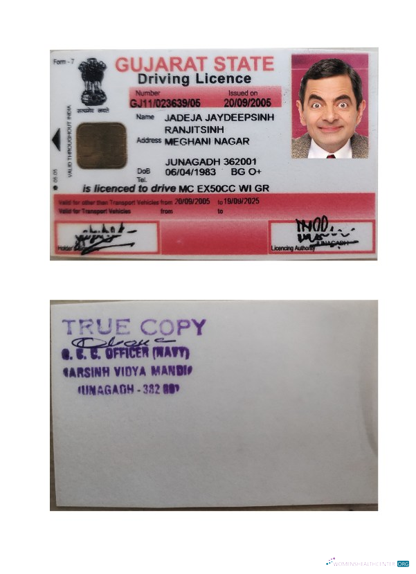 Télécharger Inde Gujarat État Driving License échantillon