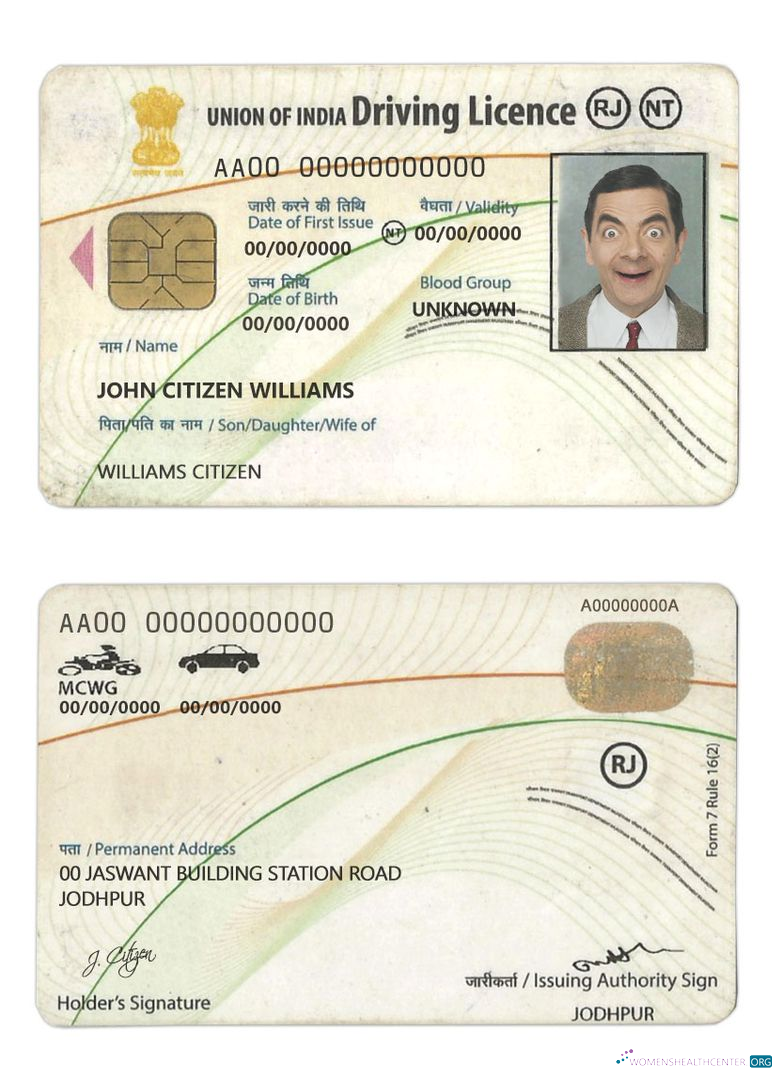 Télécharger Inde Driving License modèle