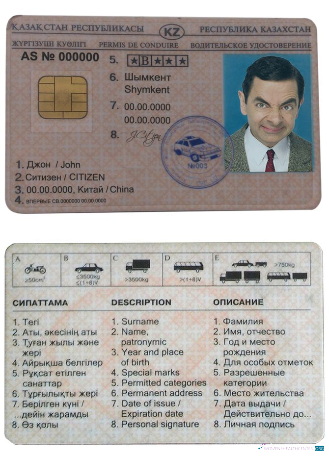 Télécharger Kazakhstan Driving License modèle