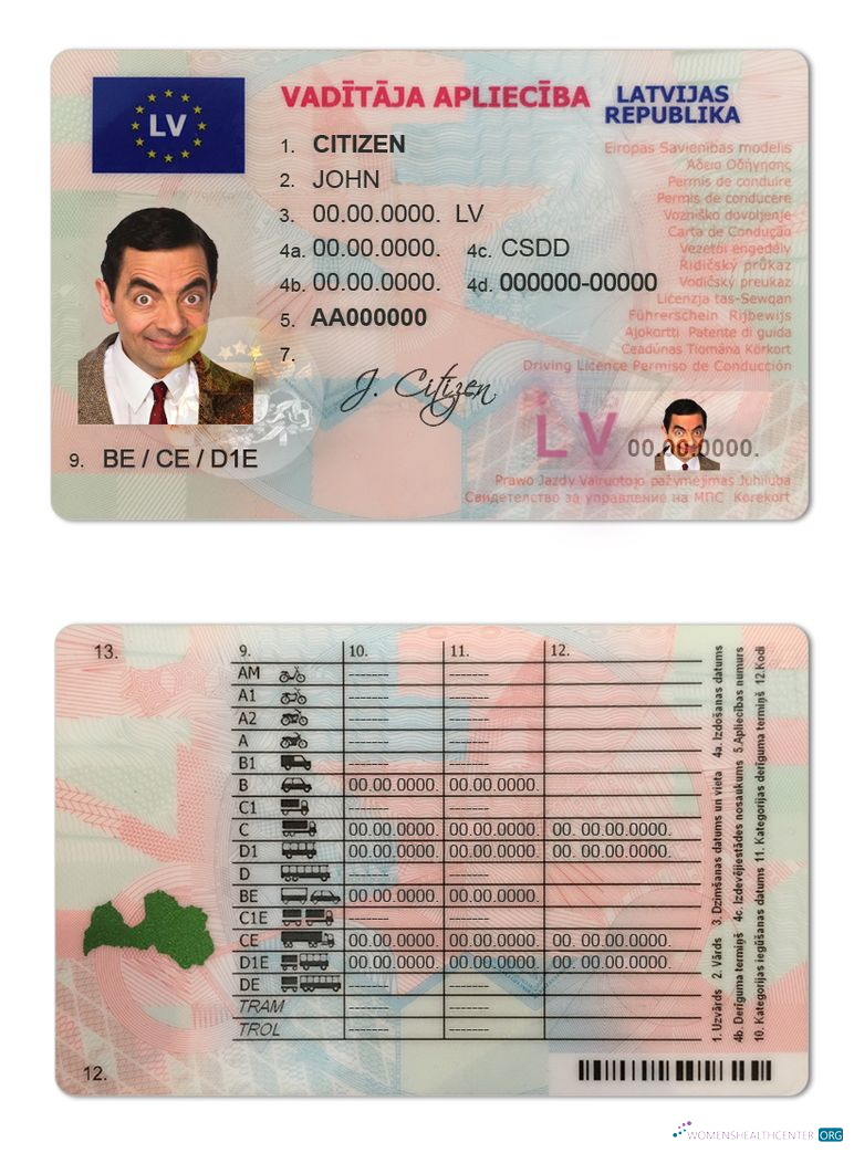 Télécharger Lettonie Driving License design