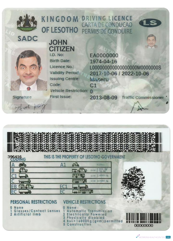 Télécharger Lesotho Driving License aperçu