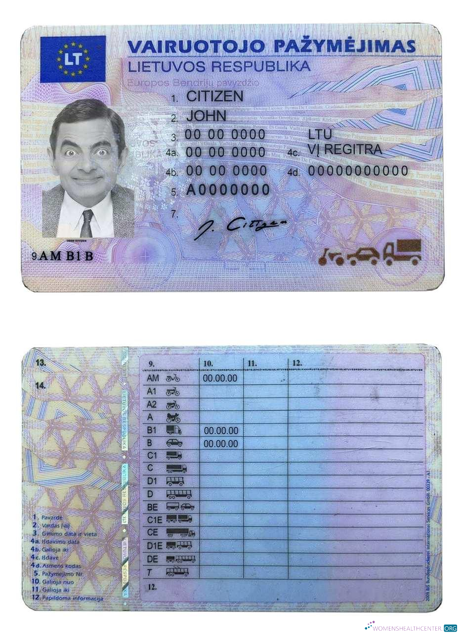 Télécharger Lituanie(Litva) Driving License design