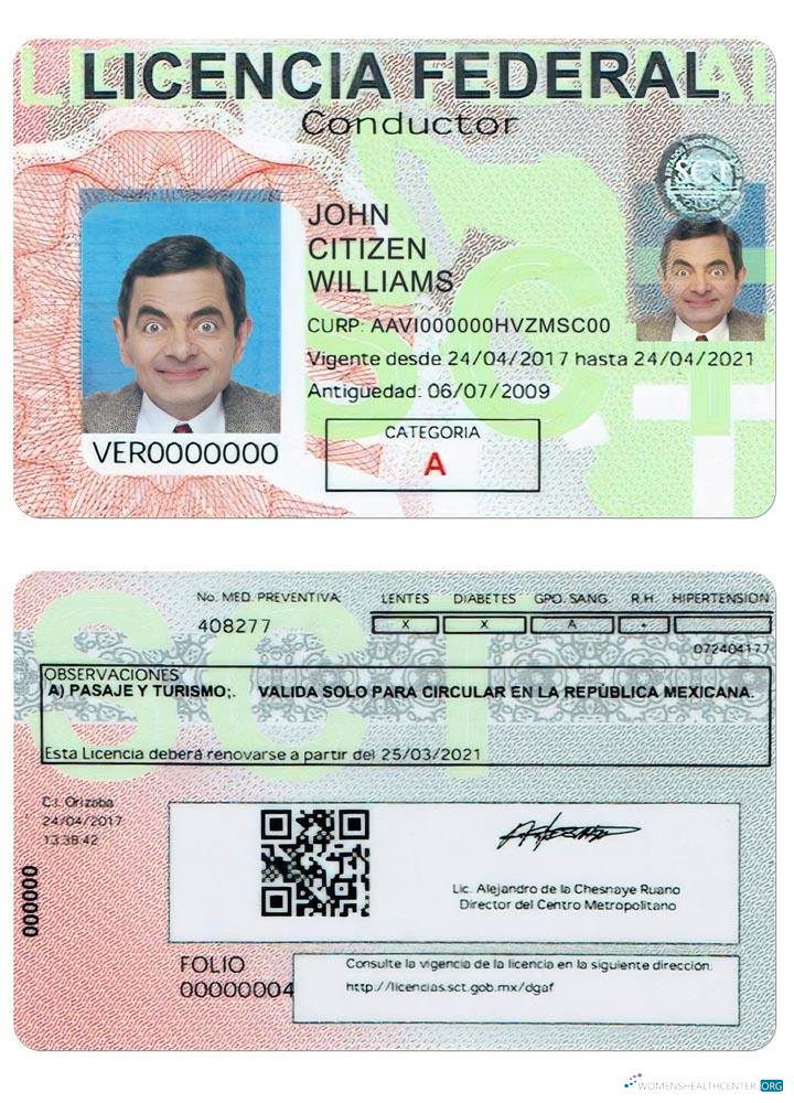 Télécharger Mexique Driving License maquette