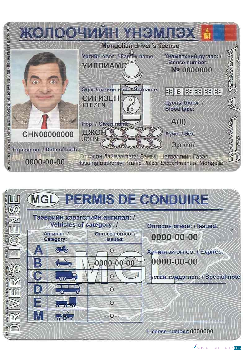 Télécharger Mongolie Driving License échantillon