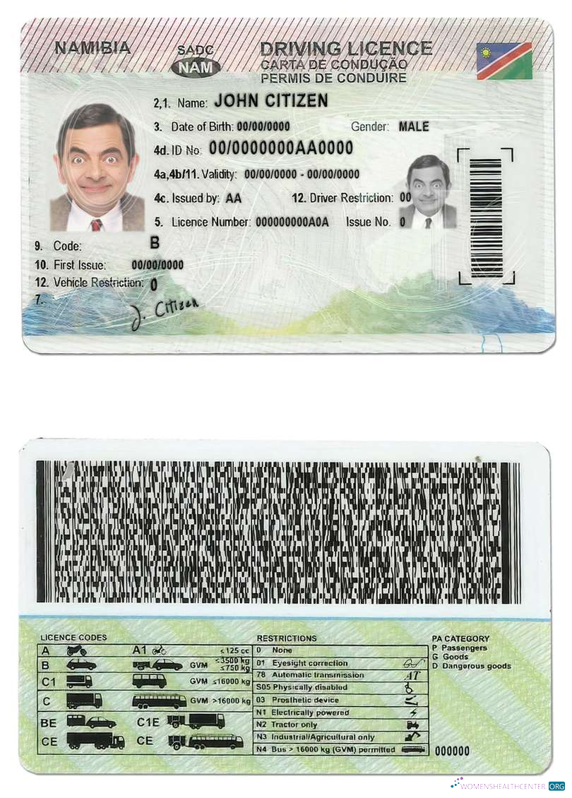 Télécharger Namibie Driving License design