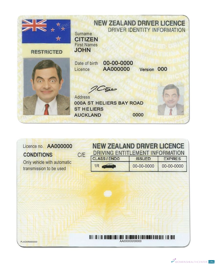 Télécharger Nouvelle-Zélande Driving License modèle