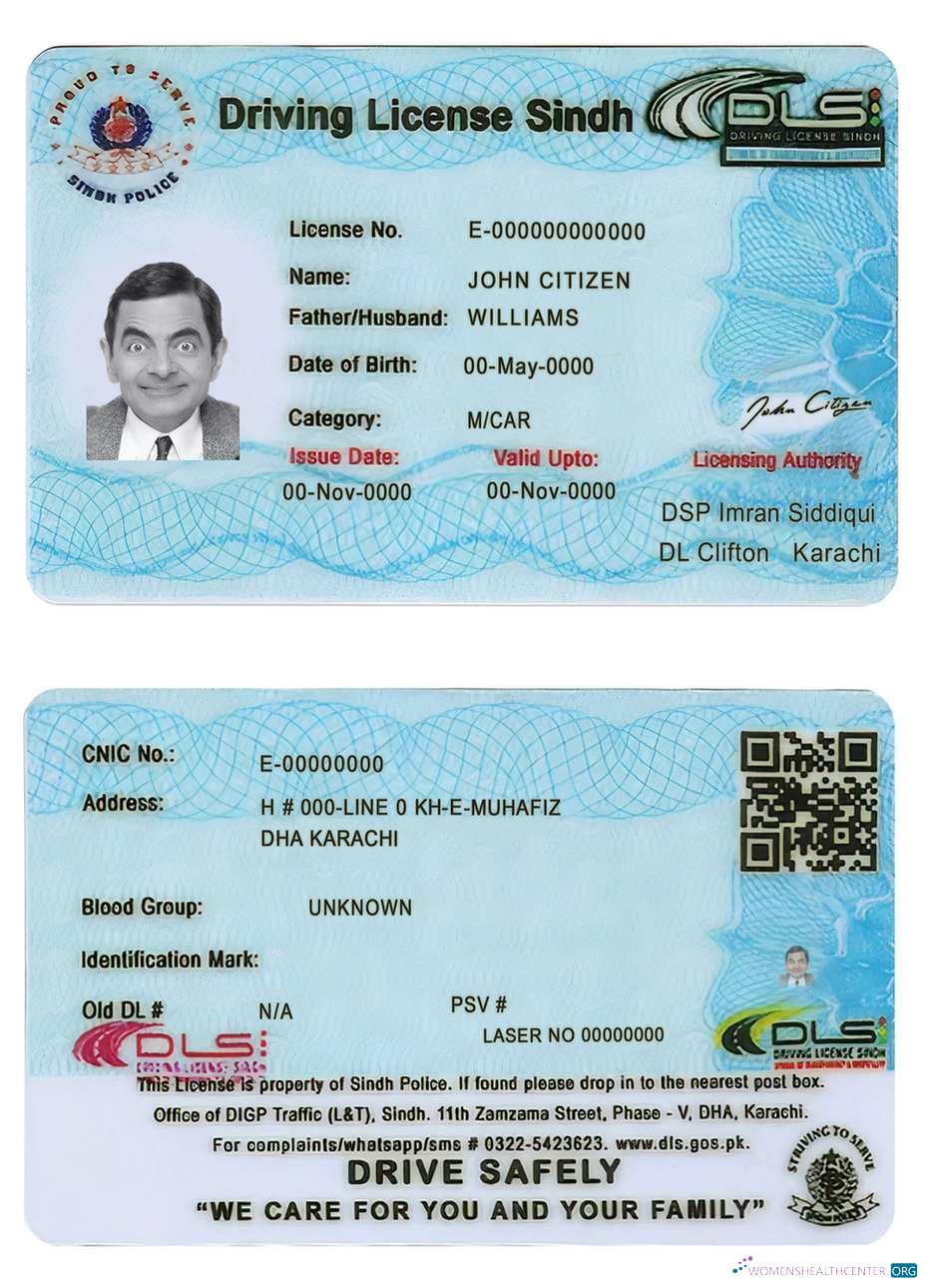 Télécharger Pakistan Sindh Province Driving License (2016 Présent) modèle