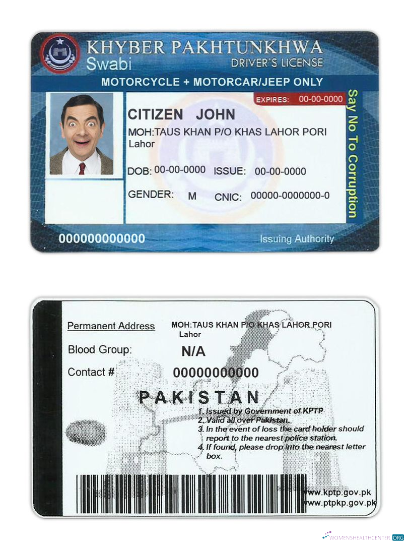 Télécharger Pakistan Driver License modèle