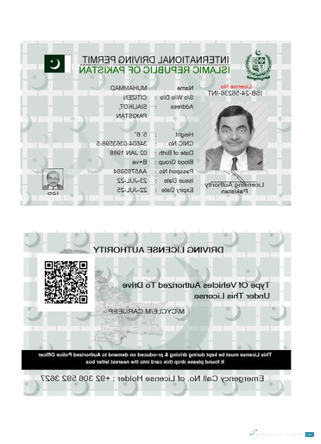 Télécharger Pakistan International Driving License 2022 Présent modèle
