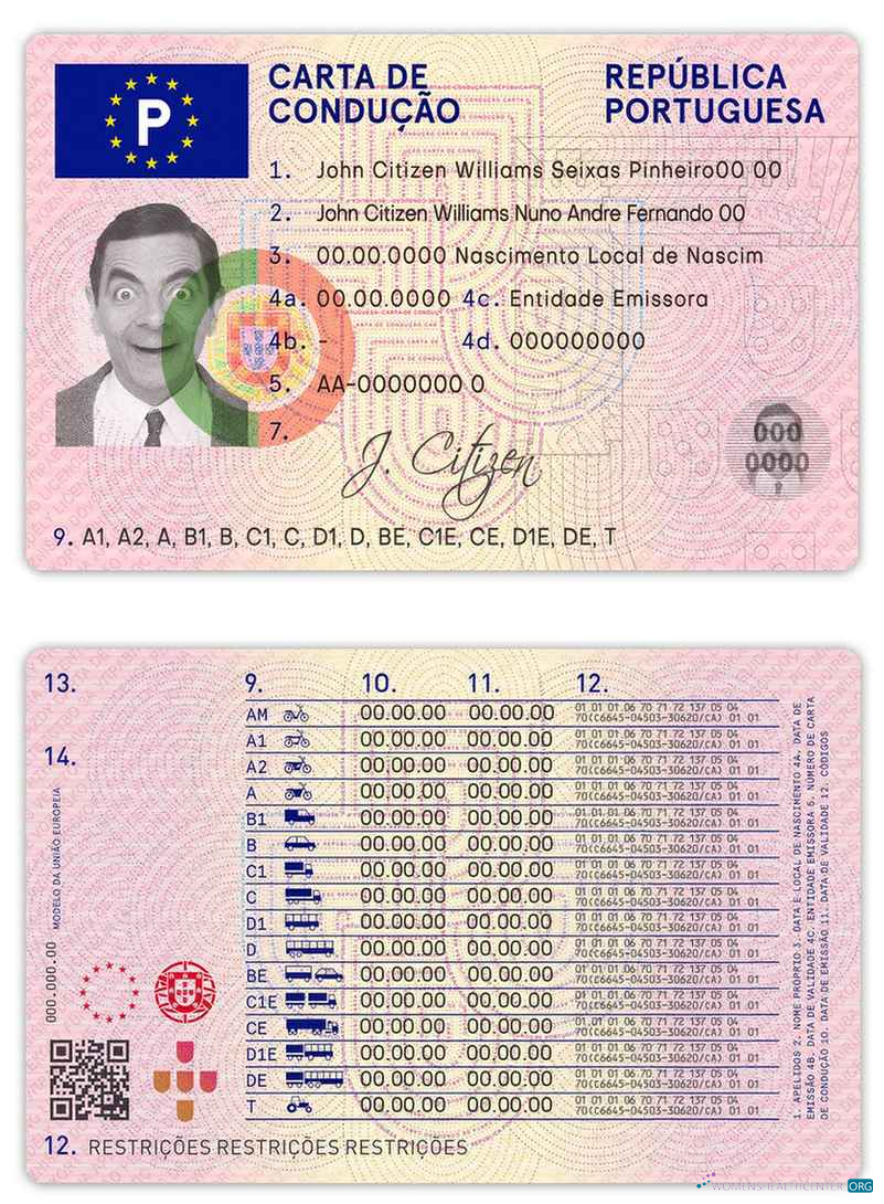 Télécharger Portugal Driving License modèle