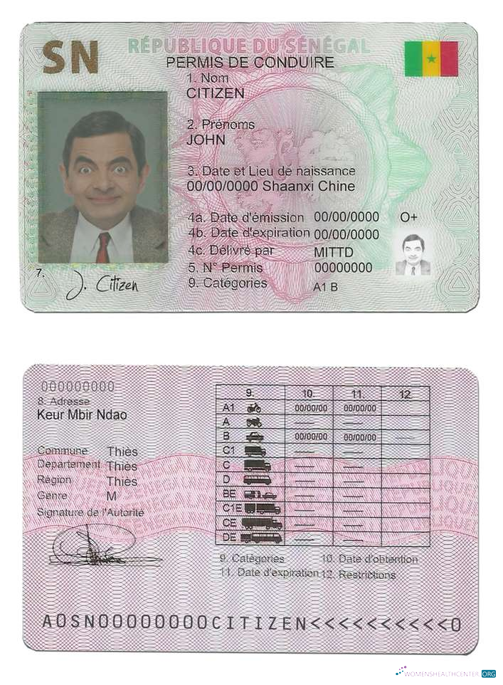 Télécharger Sénégal Driving License modèle