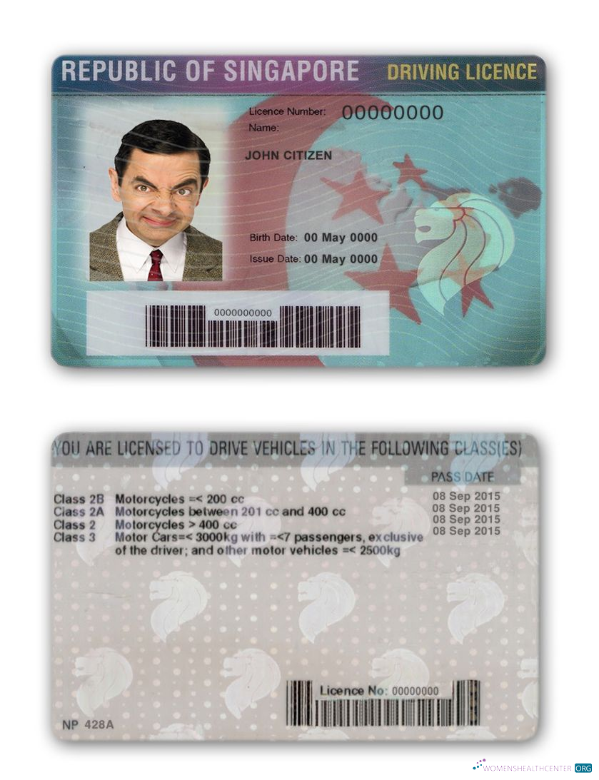 Télécharger Singapour Driving License modèle